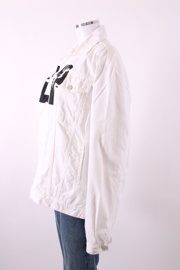 Katherine Hamnet London Help Denim Jacket White/Black S