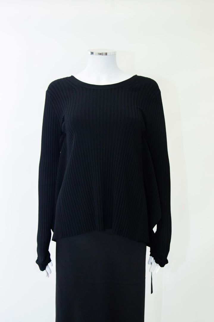 Helmut Lang L/S Ribbed Backless Top Black S