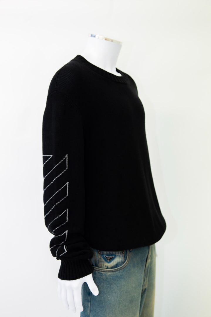Off White L/S Logo Back Jumper Black/ Grey XL