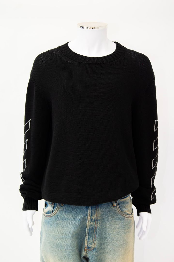 Off White L/S Logo Back Jumper Black/ Grey XL