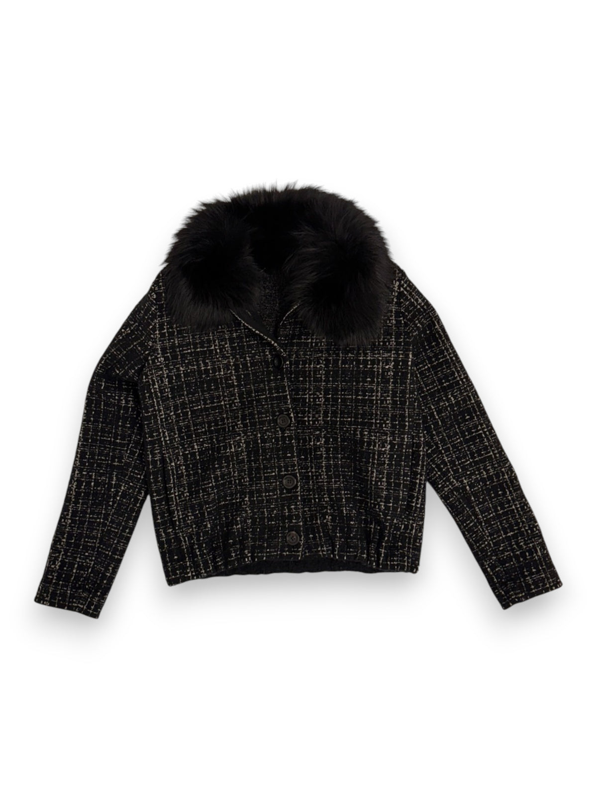 Prada tweed jacket black grey, product photo 2