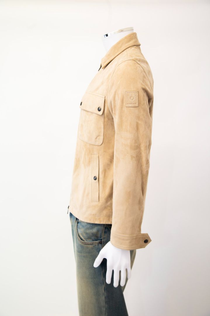 Belstaff Suede Leather Jacket Beige S