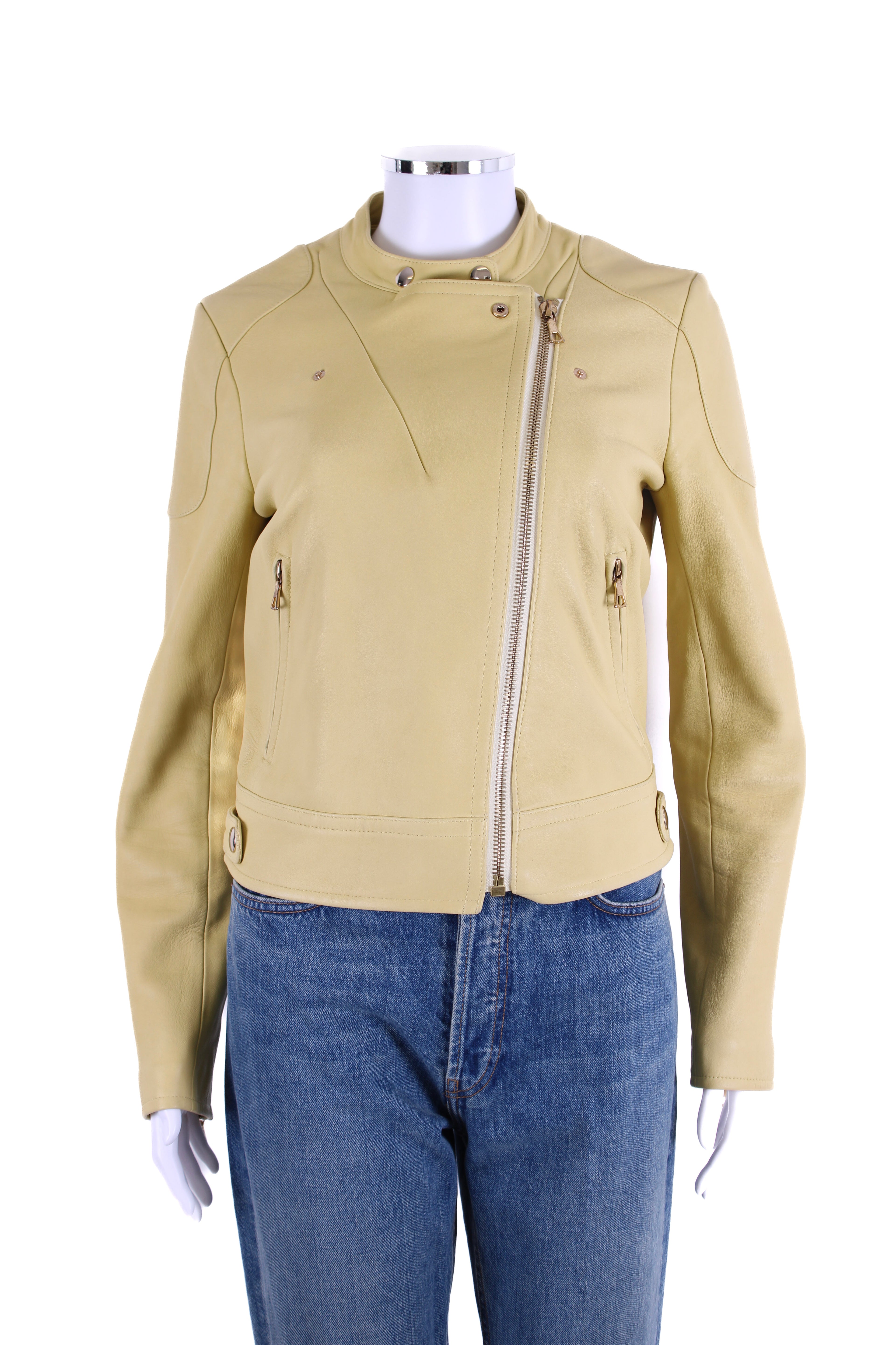 Yves Salomon Leather Jacket Yellow 10