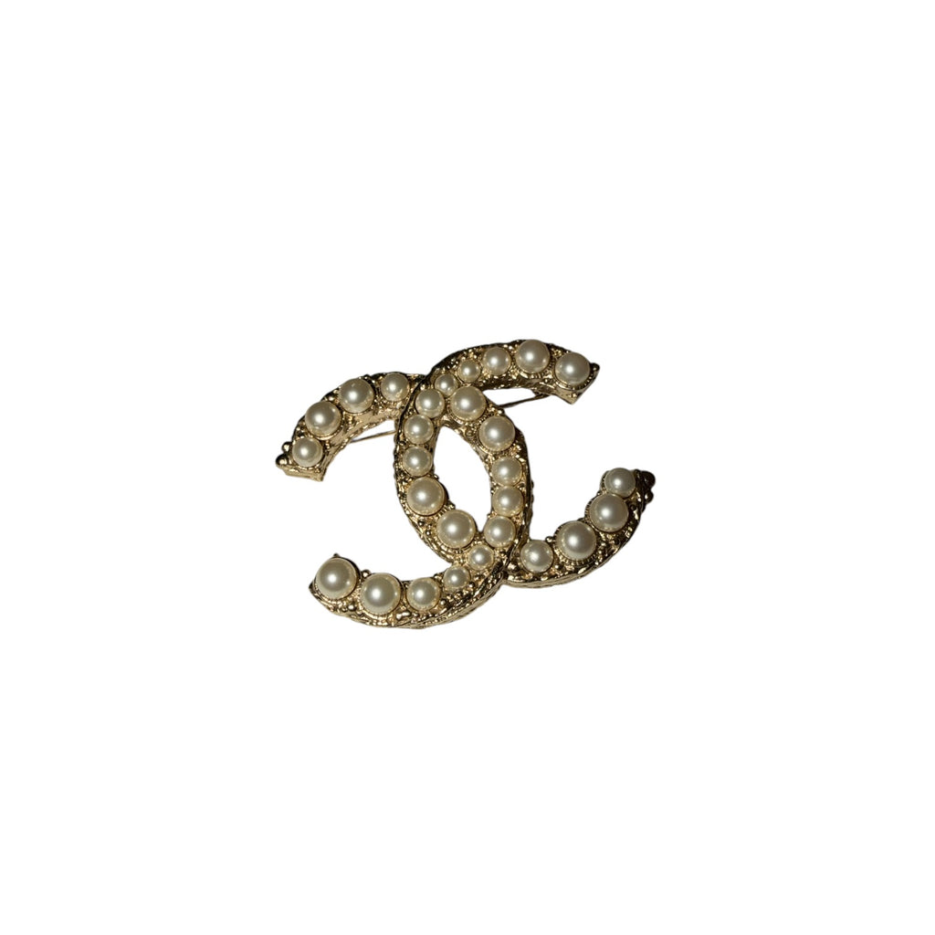 Chanel CC Faux Pearl Brooch