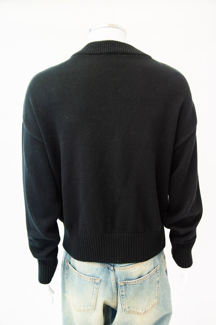 Ami Heart Logo Cardigan Black/ Red XL