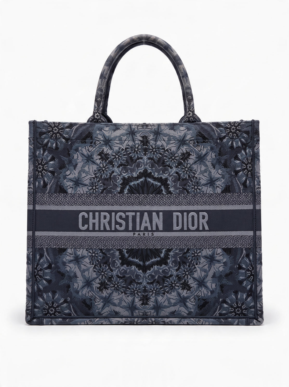 Christian Dior KaleiDiorscopic Canvas Book Tote Navy/ Grey