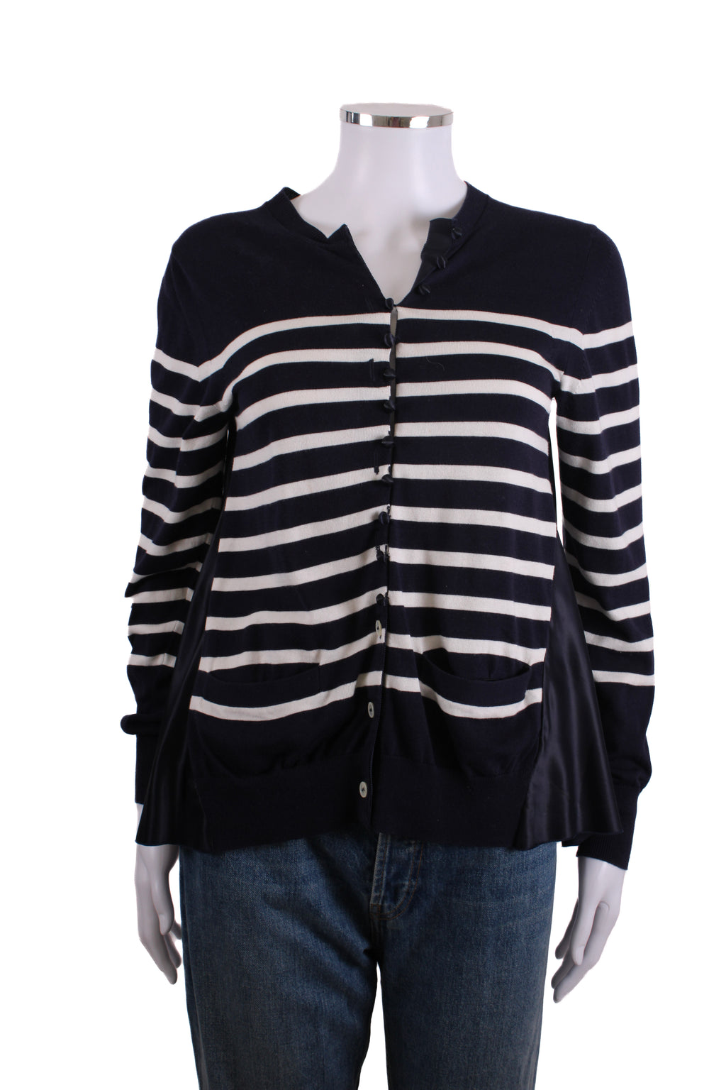 Sacai Luck L/S Stripe Cardigan Navy/ White 12