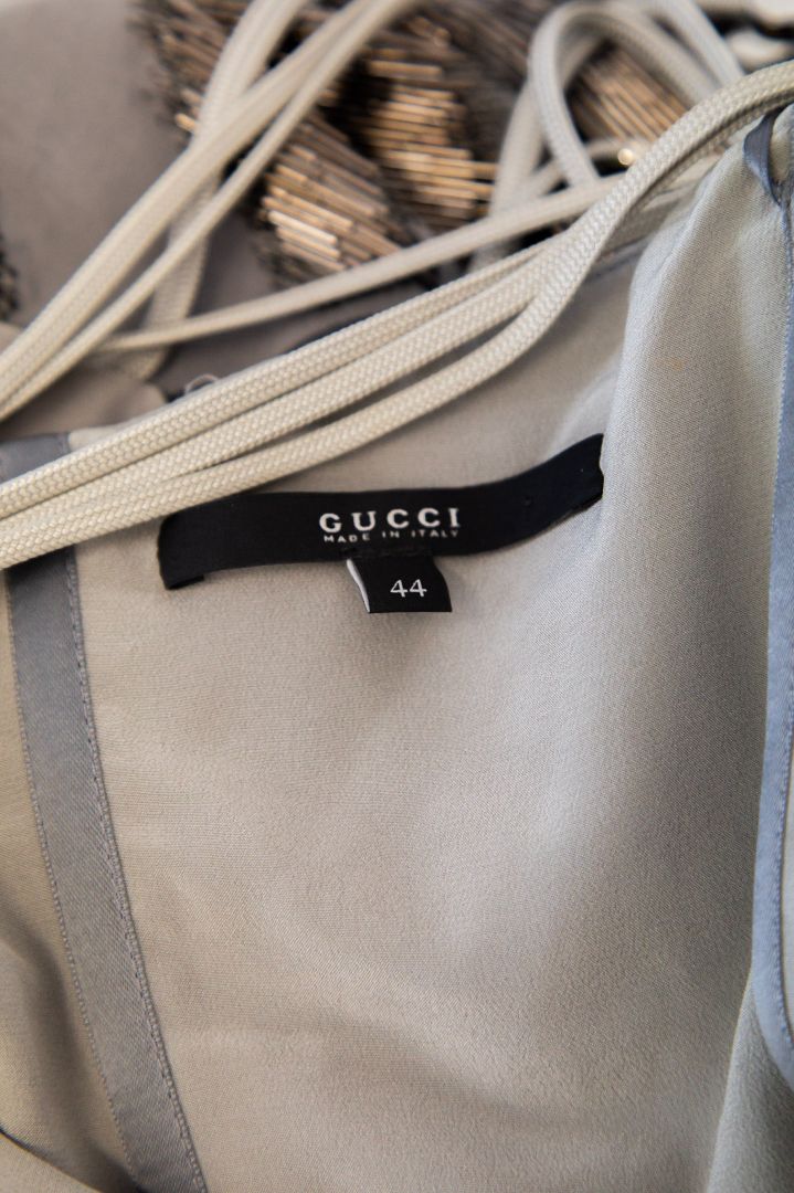 Gucci S/S Embellished Dress Silver/ Grey S
