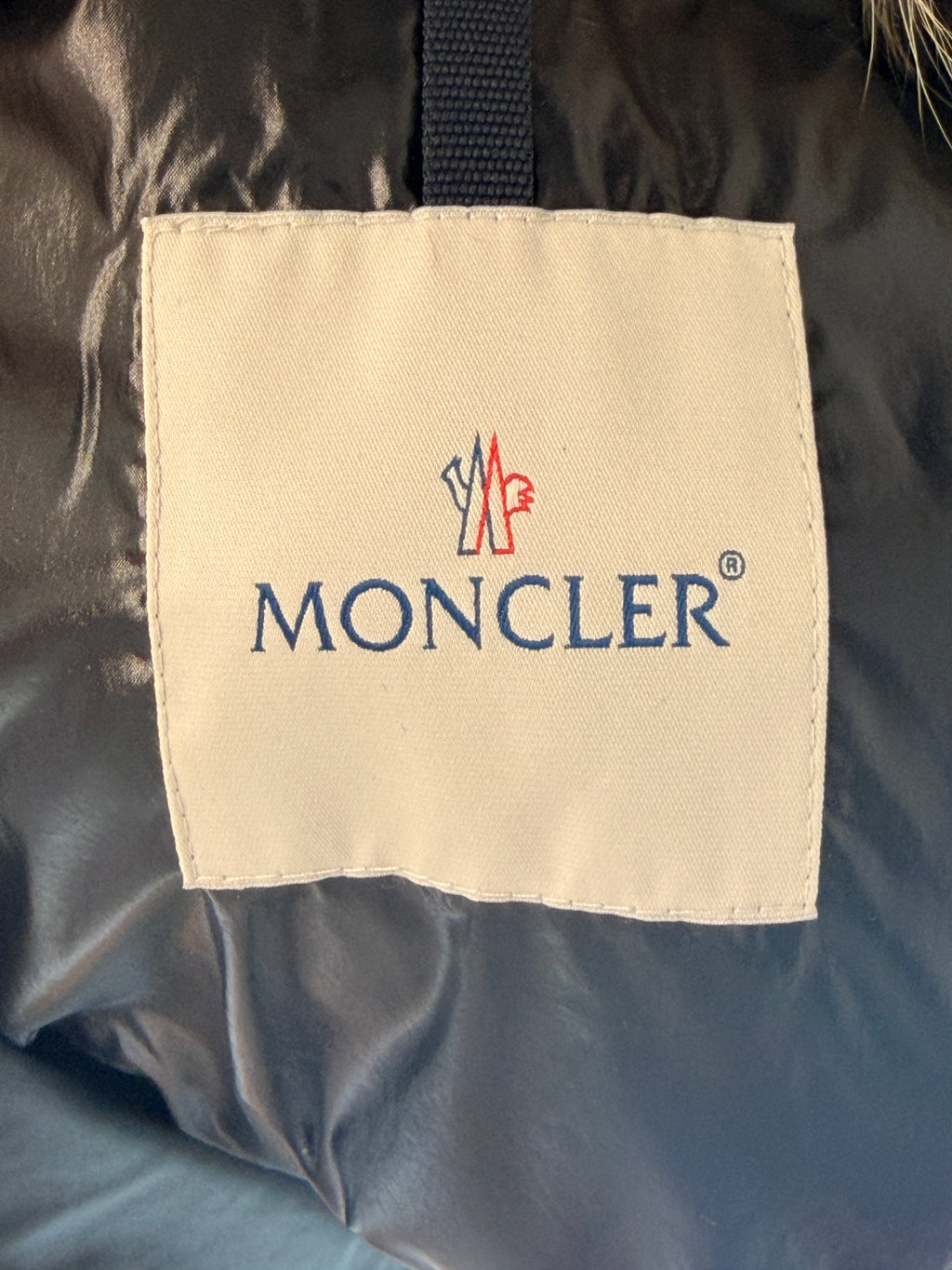 Moncler Fur Trim Quilted Coat Black 6