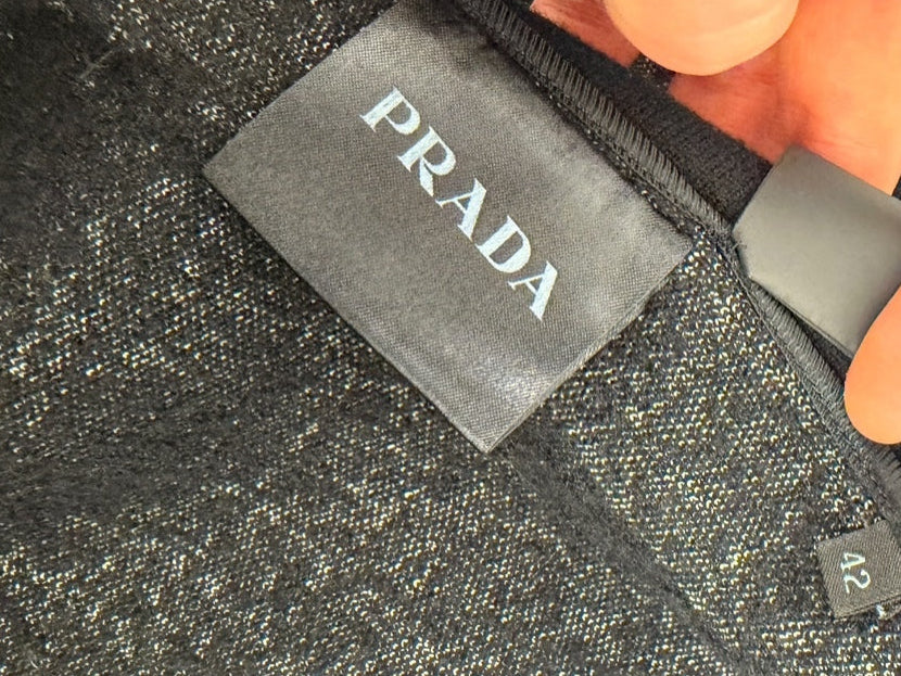 Prada tweed jacket black grey, product photo 4
