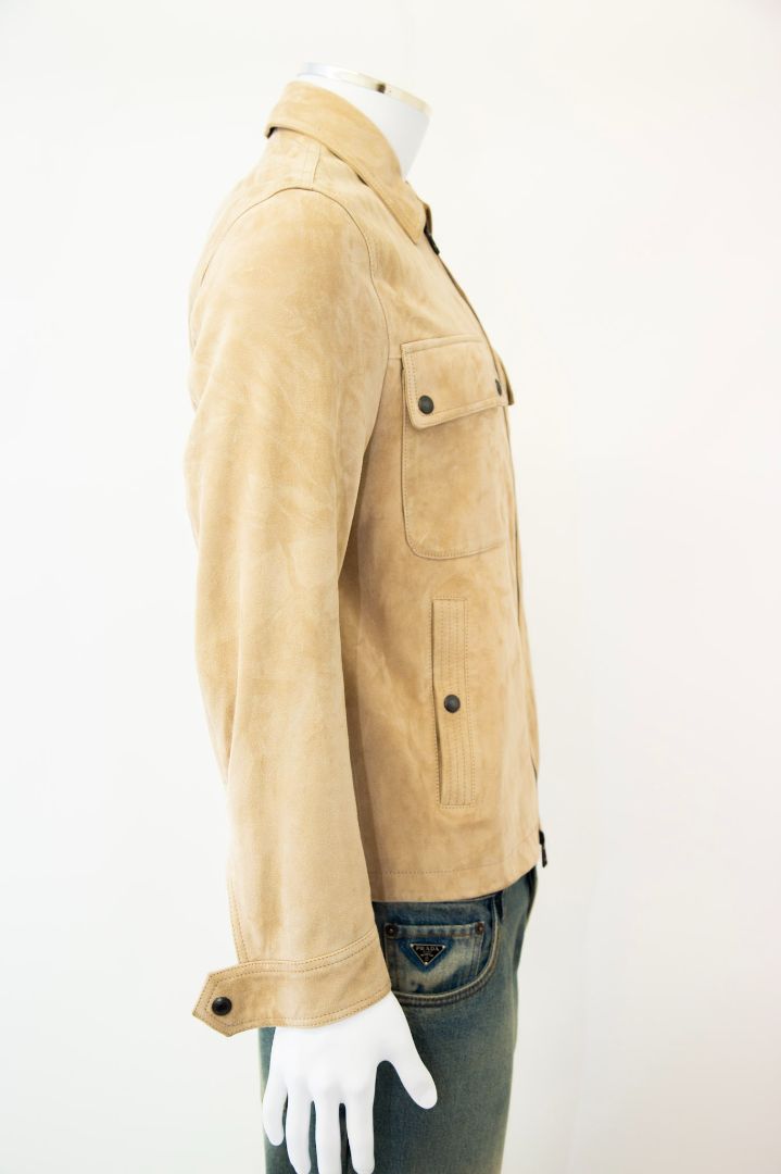 Belstaff Suede Leather Jacket Beige S