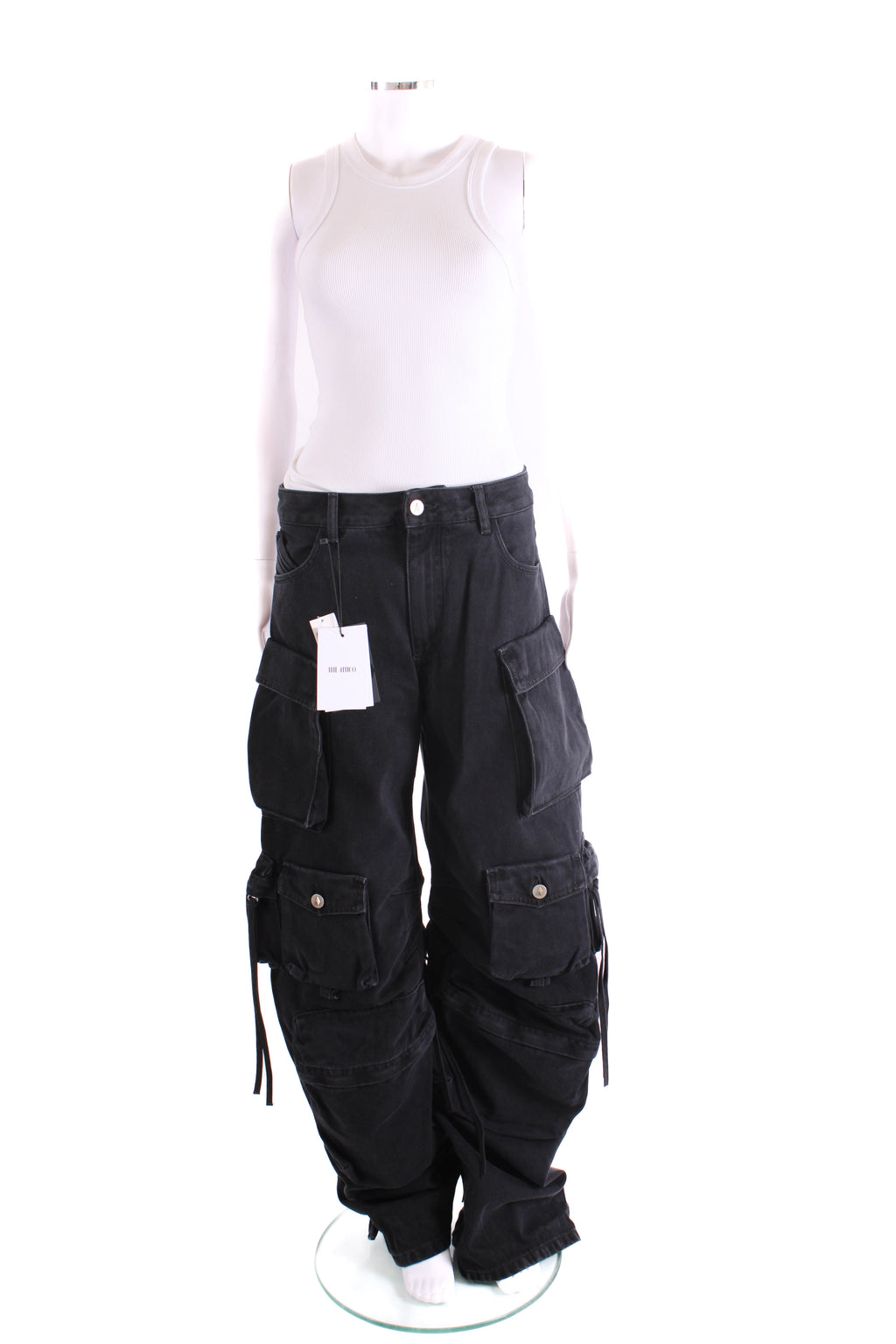 The Attico Cargo Pocket Fern Jeans Black 26W