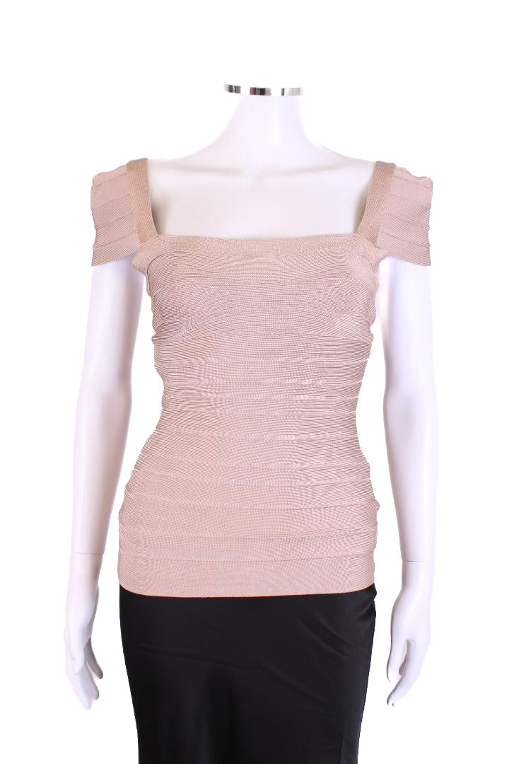 Herve Leger S/S Bandage Top Beige S