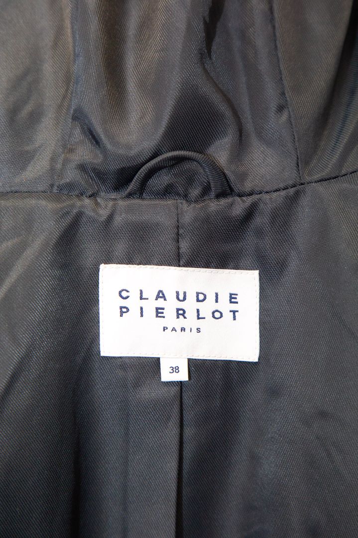 Claudie Pierlot Faux Fur Hooded Jacket Navy 10