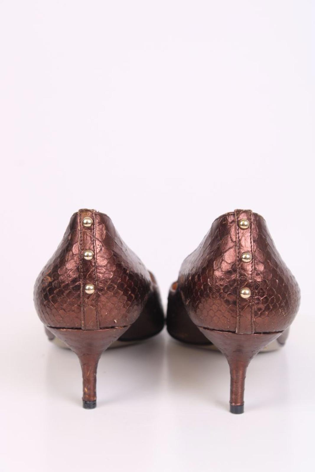 Dolce & Gabbana Python pointed toe kitten heels Bronze Python 38.5