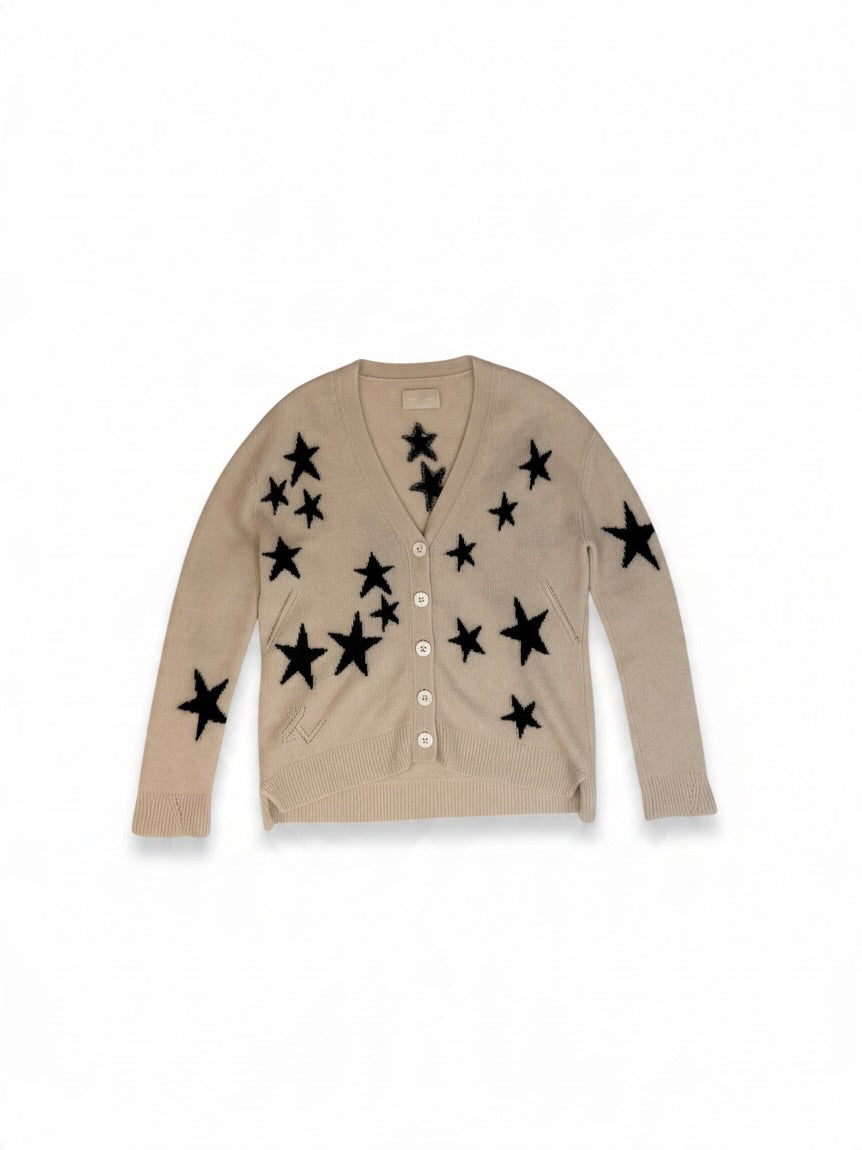 Zadig & Voltaire L/S Star Cardigan Cream/ Navy M