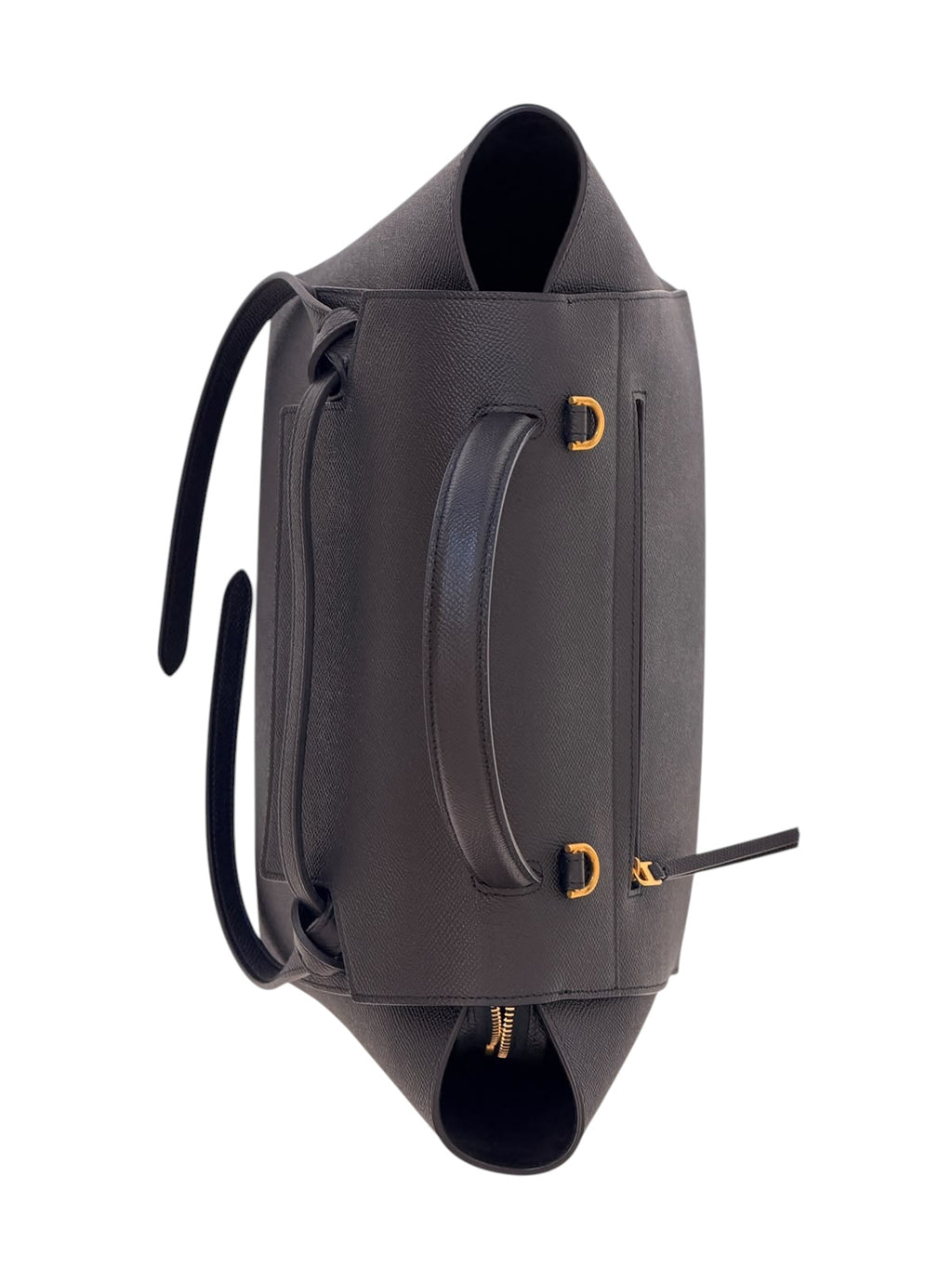 Celine Grained Leather Belt Bag & Logo Strap Black