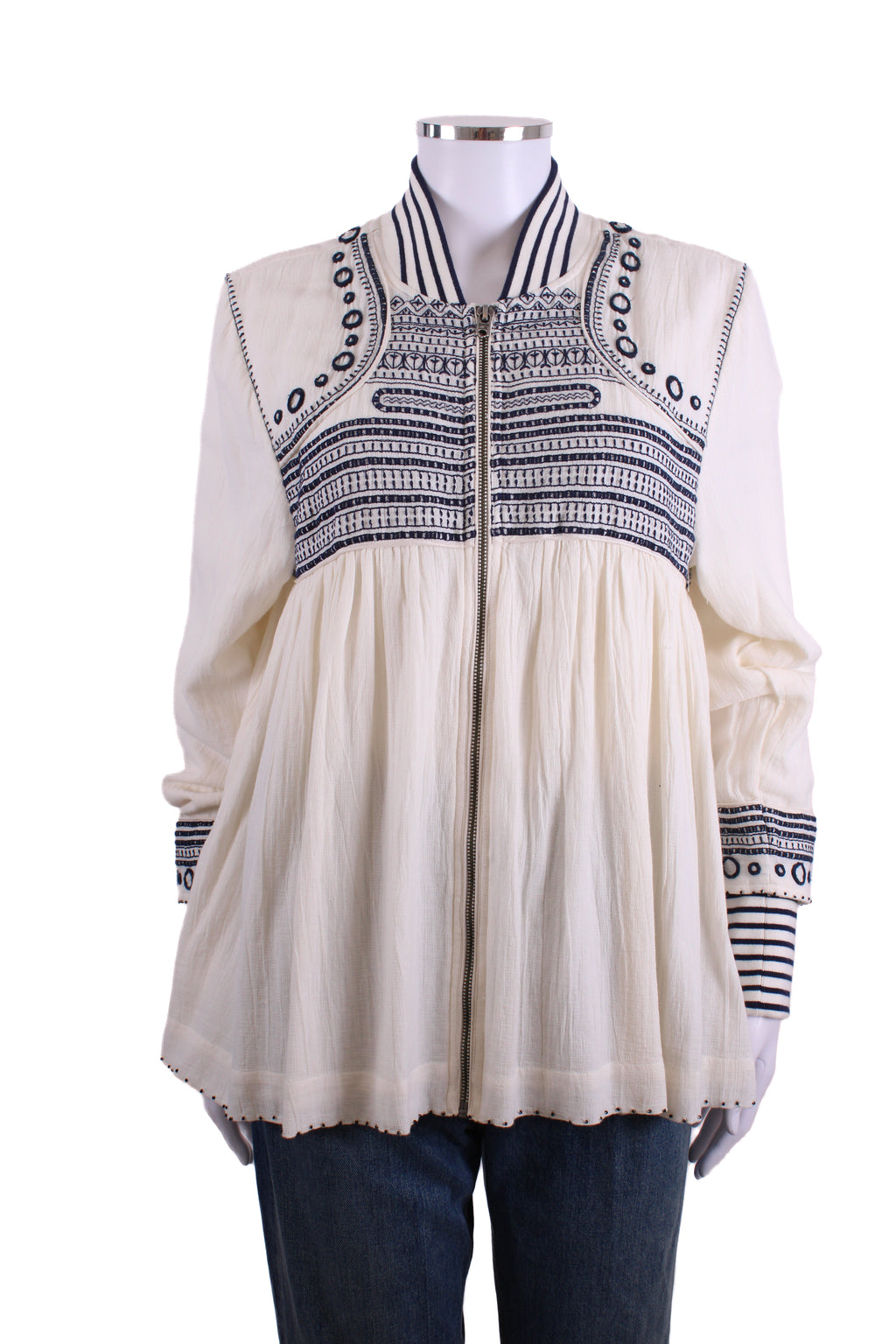 Scotch & Soda L/S Embroidered Jacket Cream/ Navy 12