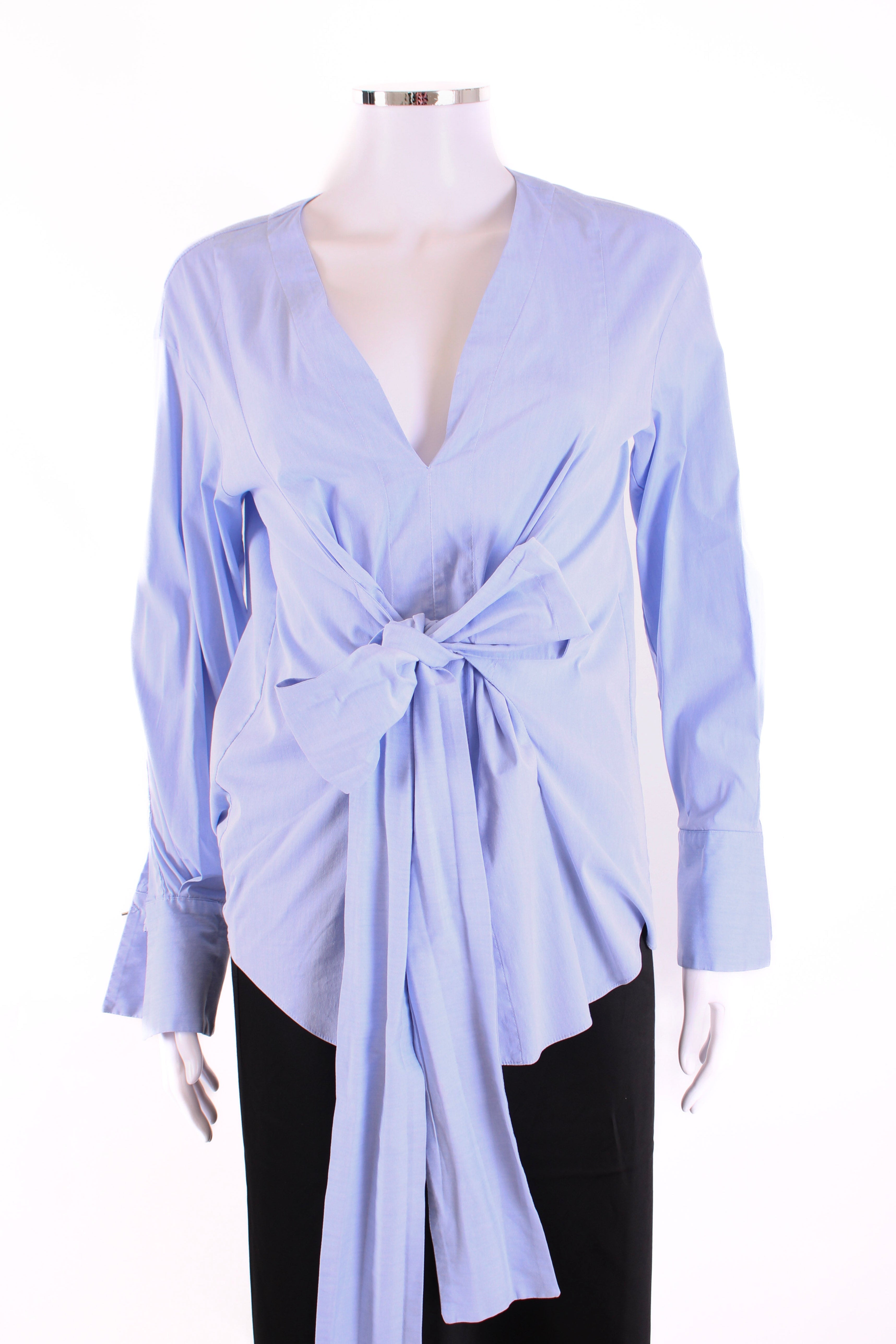 Brunello Cucinelli L/S Tie Front Shirt Light Blue S