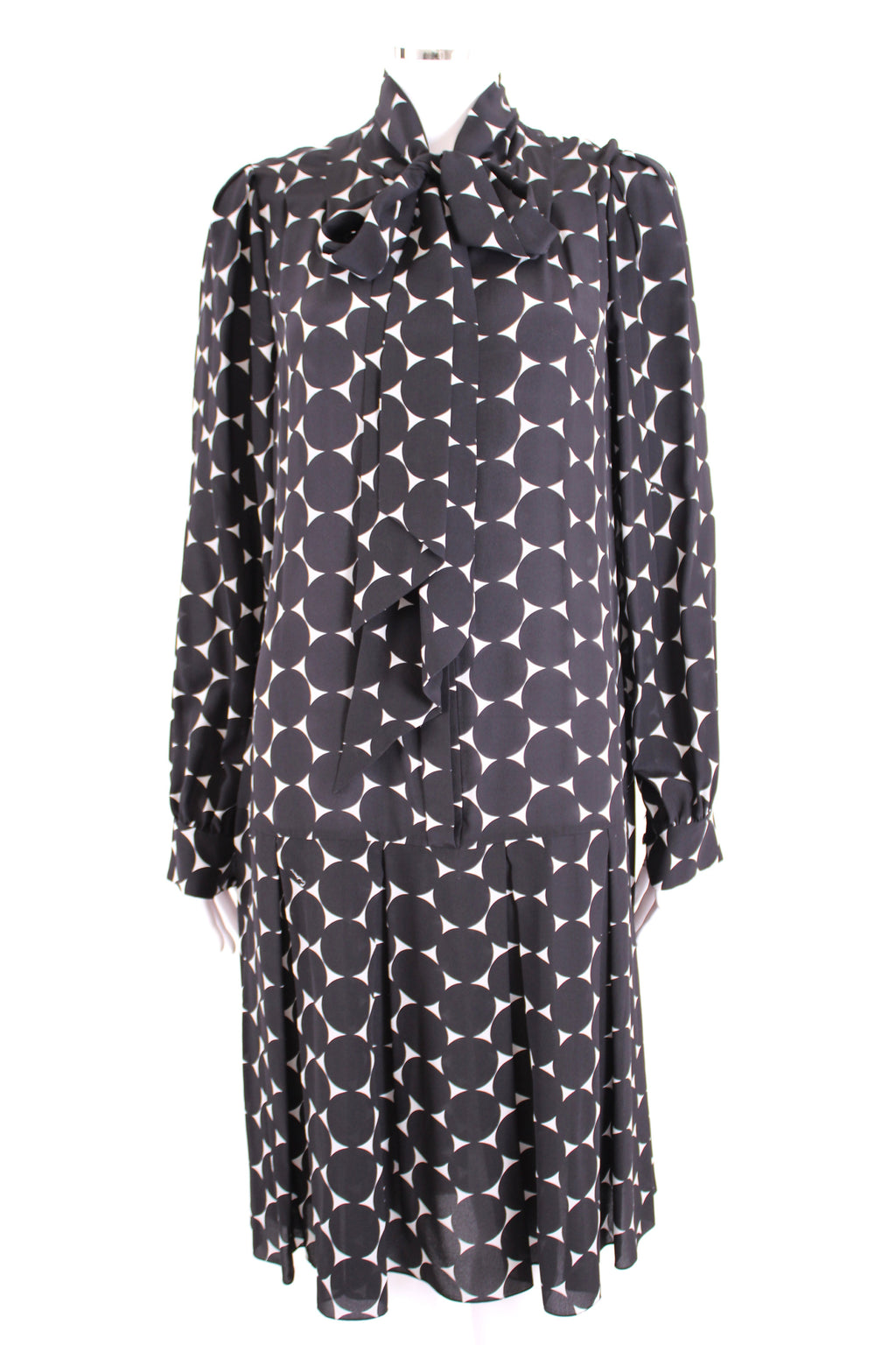 Erdem L/S Dot Print Dress Black/ White US 6