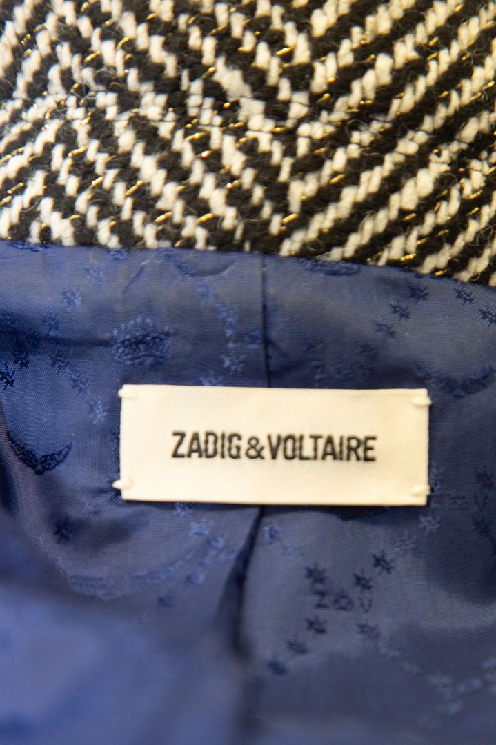 Zadig & Voltaire Coat Grey Herringbone 12