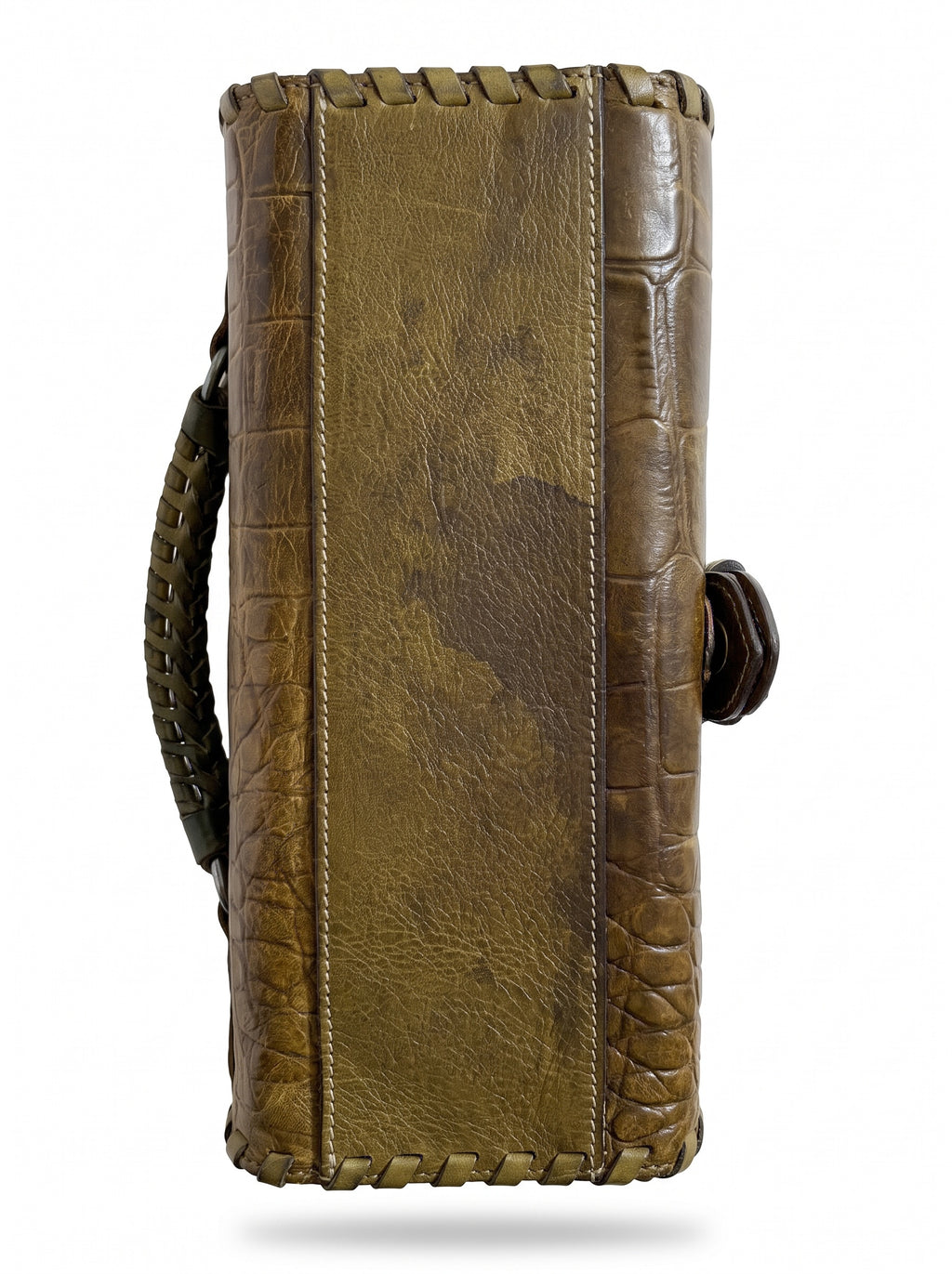 Mulberry Croc Embossed Pasadena Bag Khaki