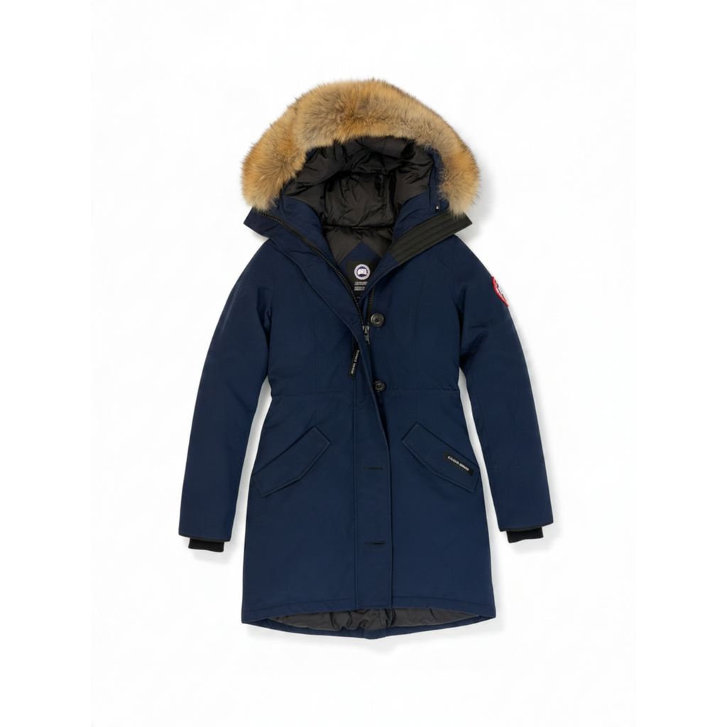Canada Goose Rossclair Fur Trim Coat Navy 10