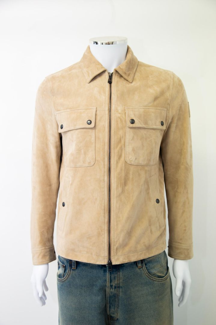 Belstaff Suede Leather Jacket Beige S