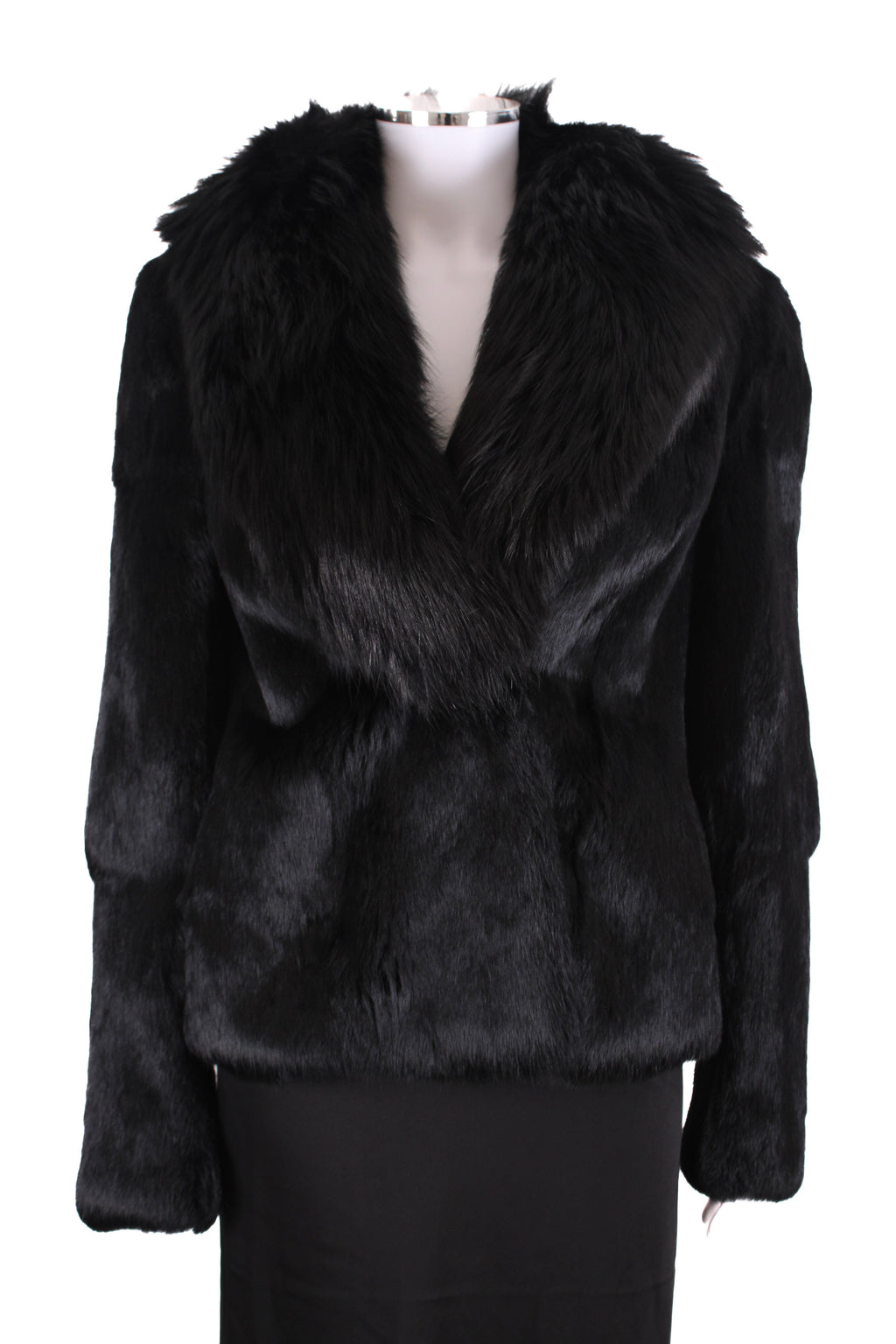 Dolce & Gabbana Rabbit and fox fur crop jacket Black S