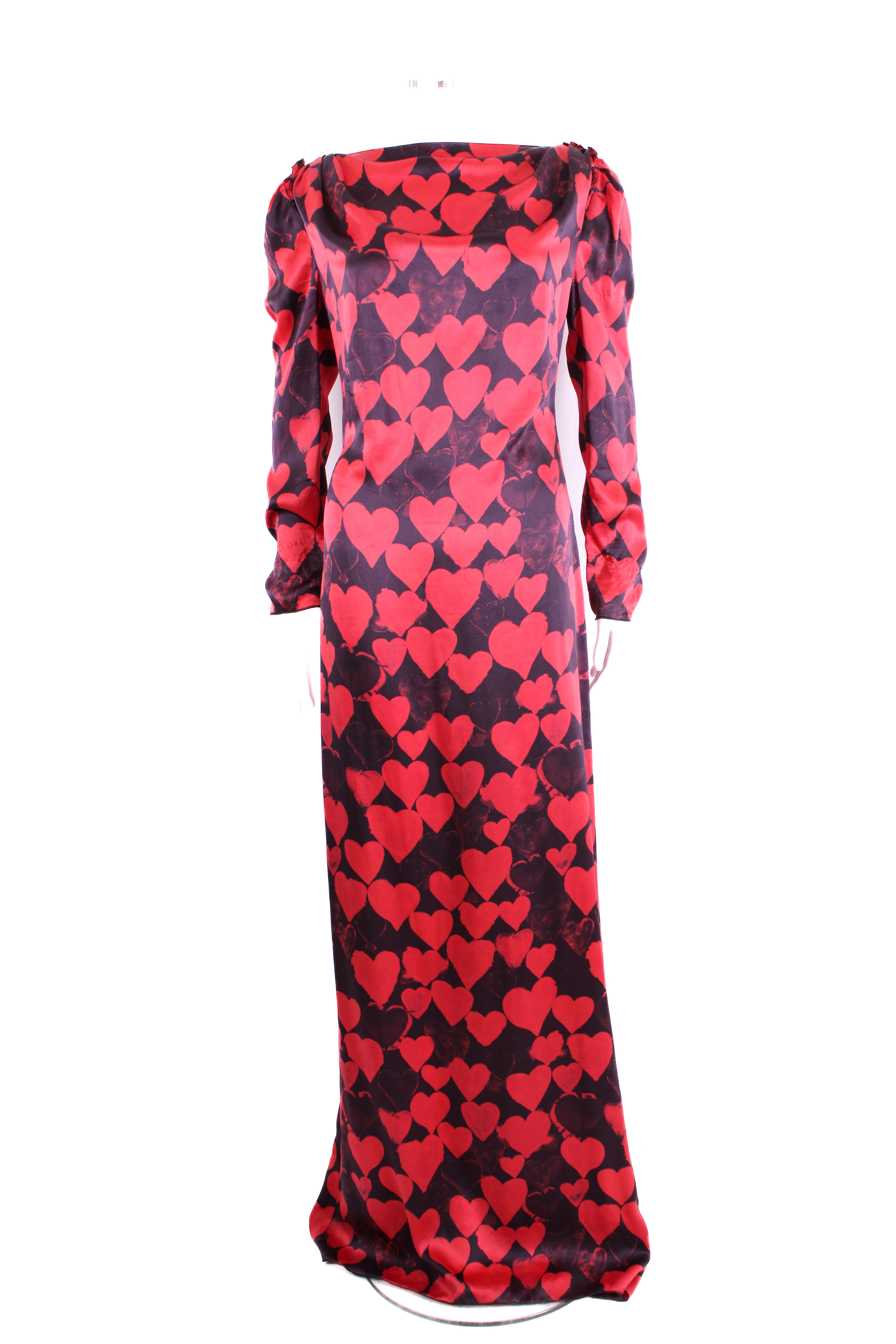 Lanvin Heart Print Dress Navy/ Red S
