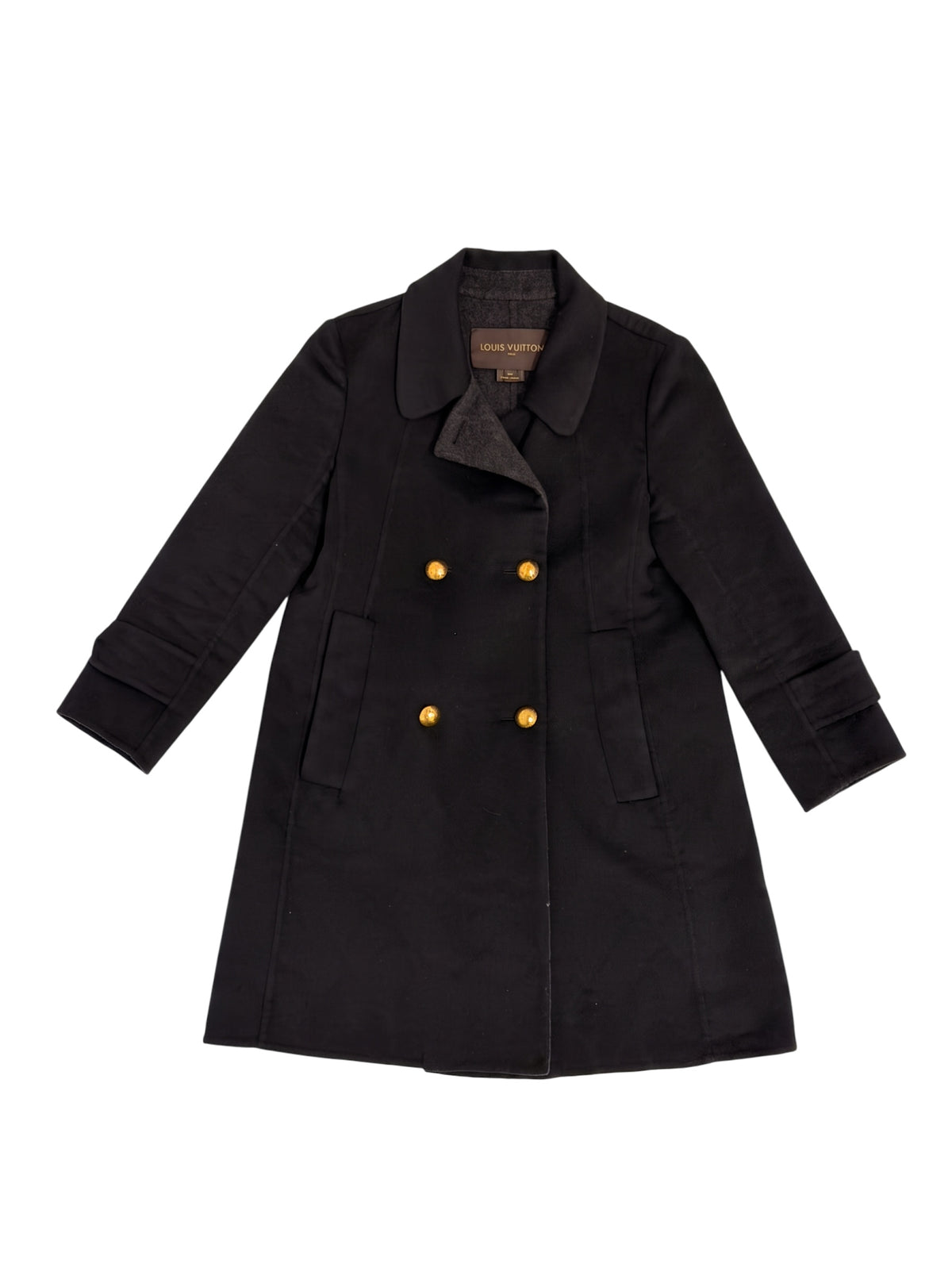 Louis Vuitton Double Breasted Coat Black/ Grey 12