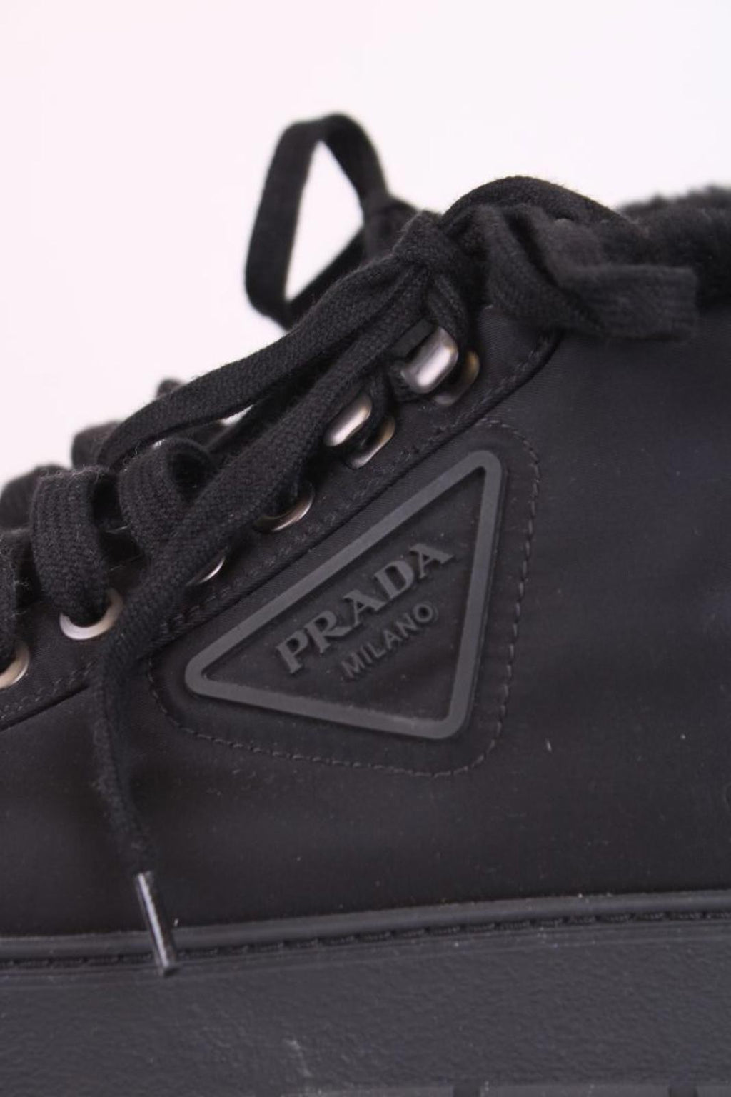 Prada Shearling Lined Trainers Black 40