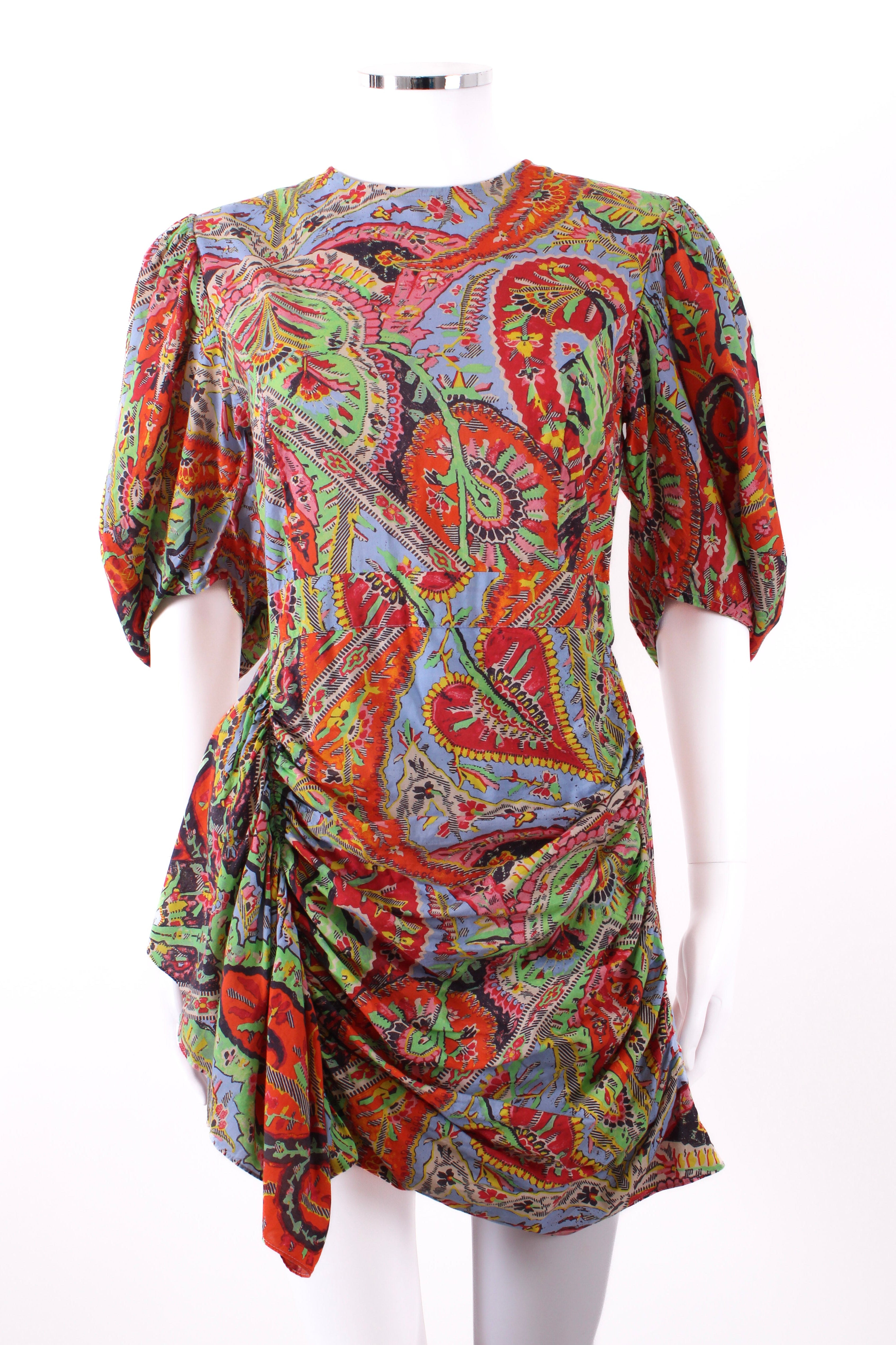 Rhode Puff Sleeve Mini Dress Multi S