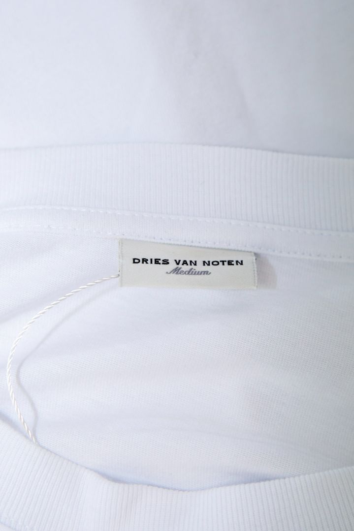 Dries Van Noten L/S Printed Sleeve Top White M