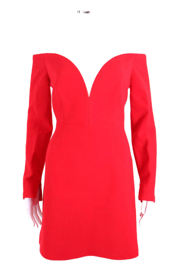 Roland Mouret L/S Off Shoulder Dress Red 12