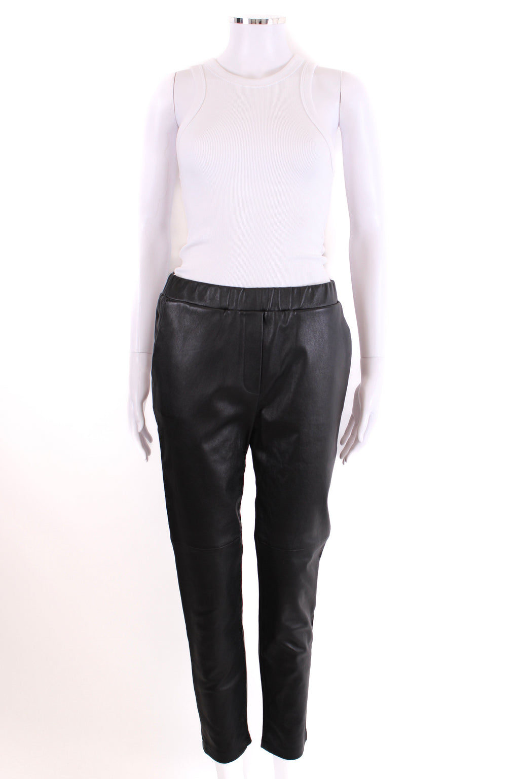 Bottega Veneta Leather Leggings Black 12