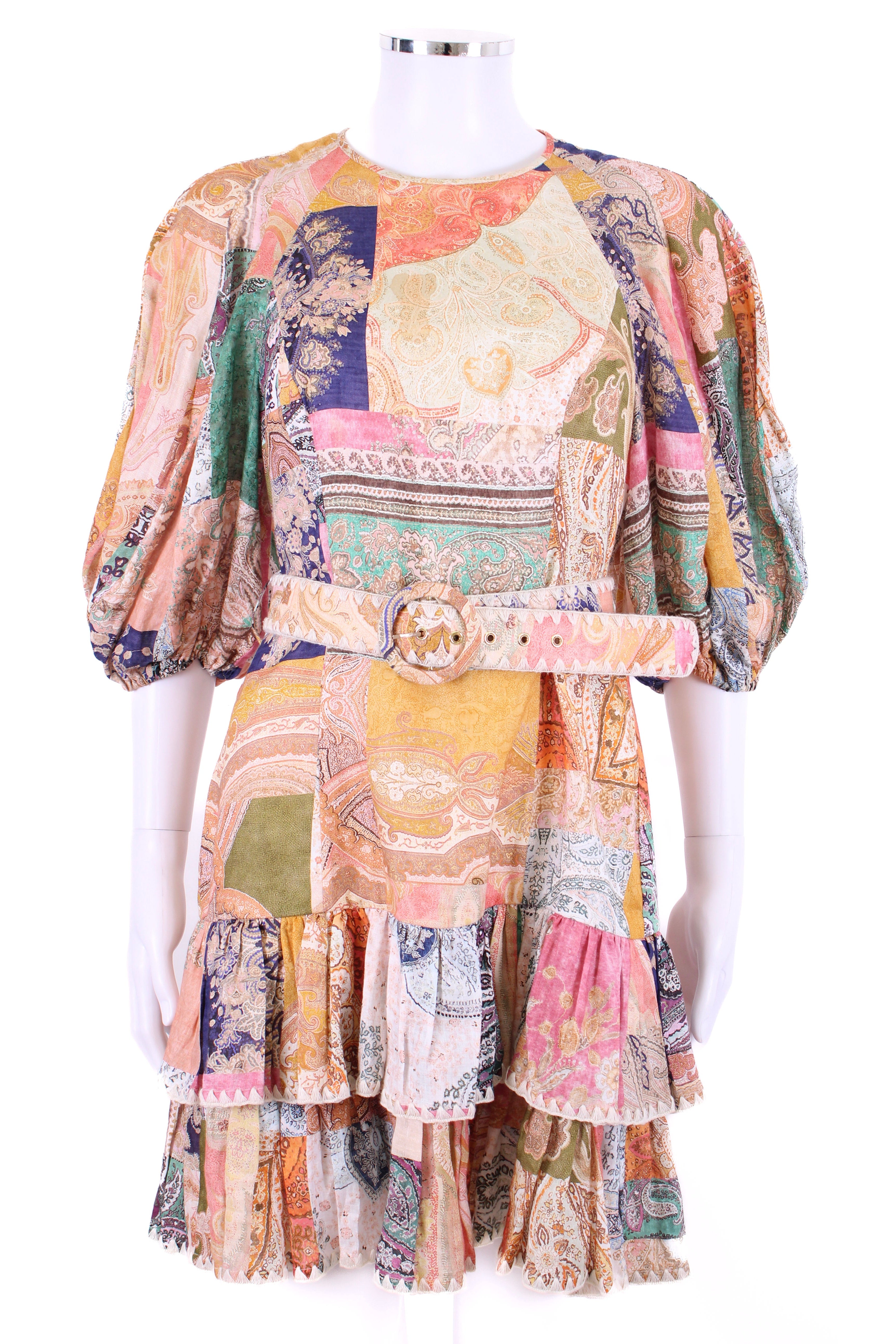 Zimmermann S/S Paisley Print Mini Dress Multi Coloured S