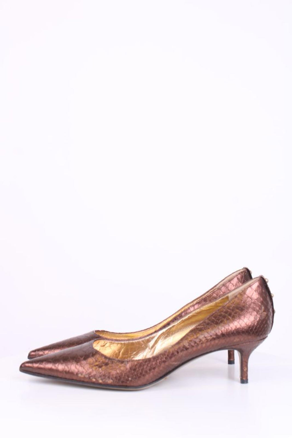 Dolce & Gabbana Python pointed toe kitten heels Bronze Python 38.5
