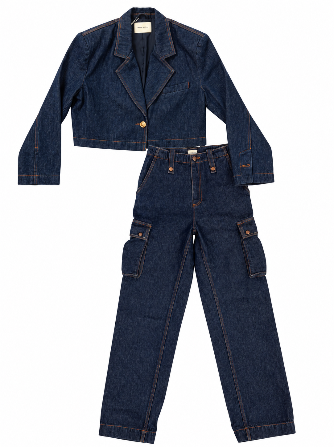 Magda Butrym Cropped Jacket/ Jeans Co-ord Denim 6