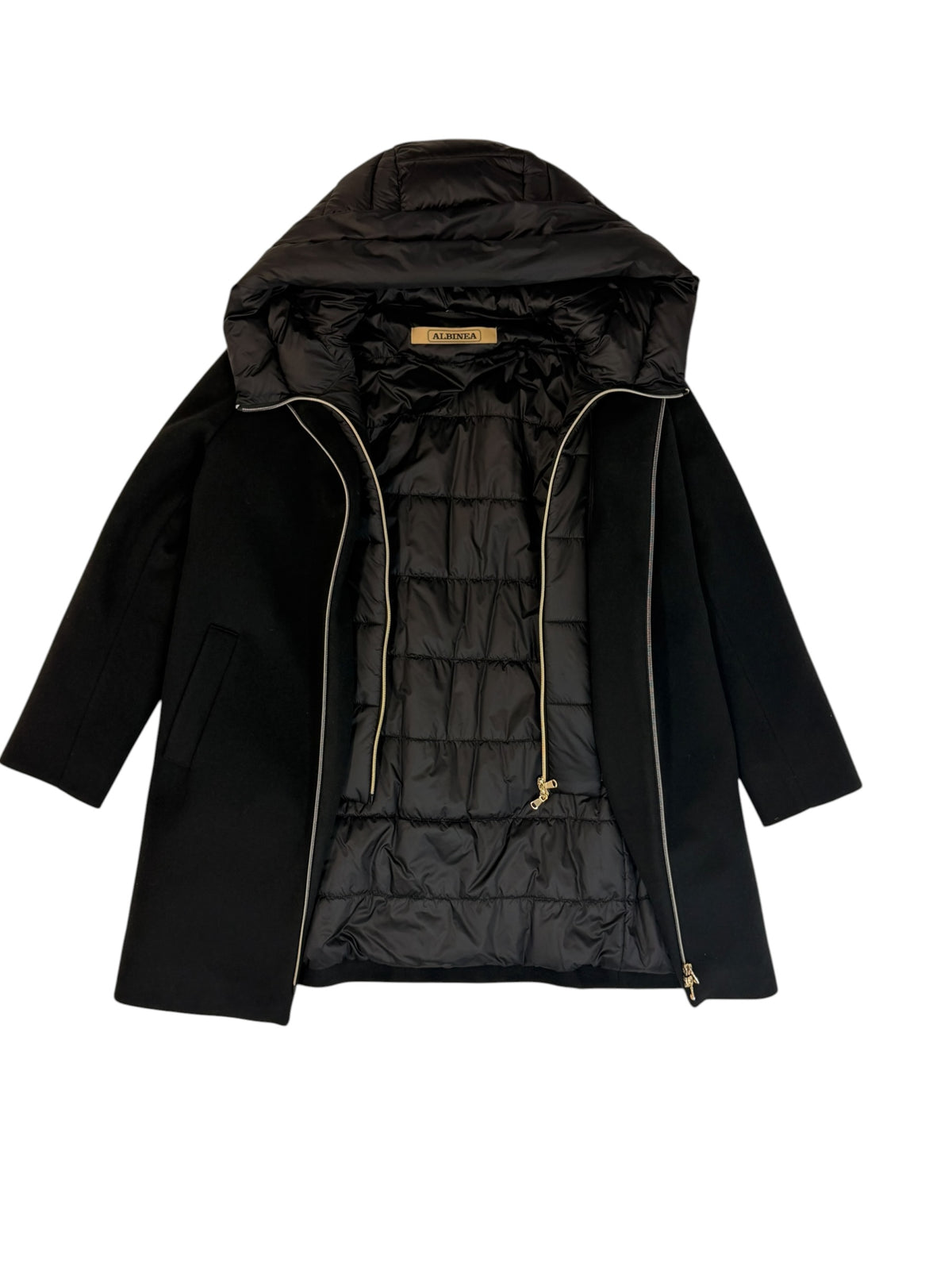 ALBINEA detachable hooded coat Black 10