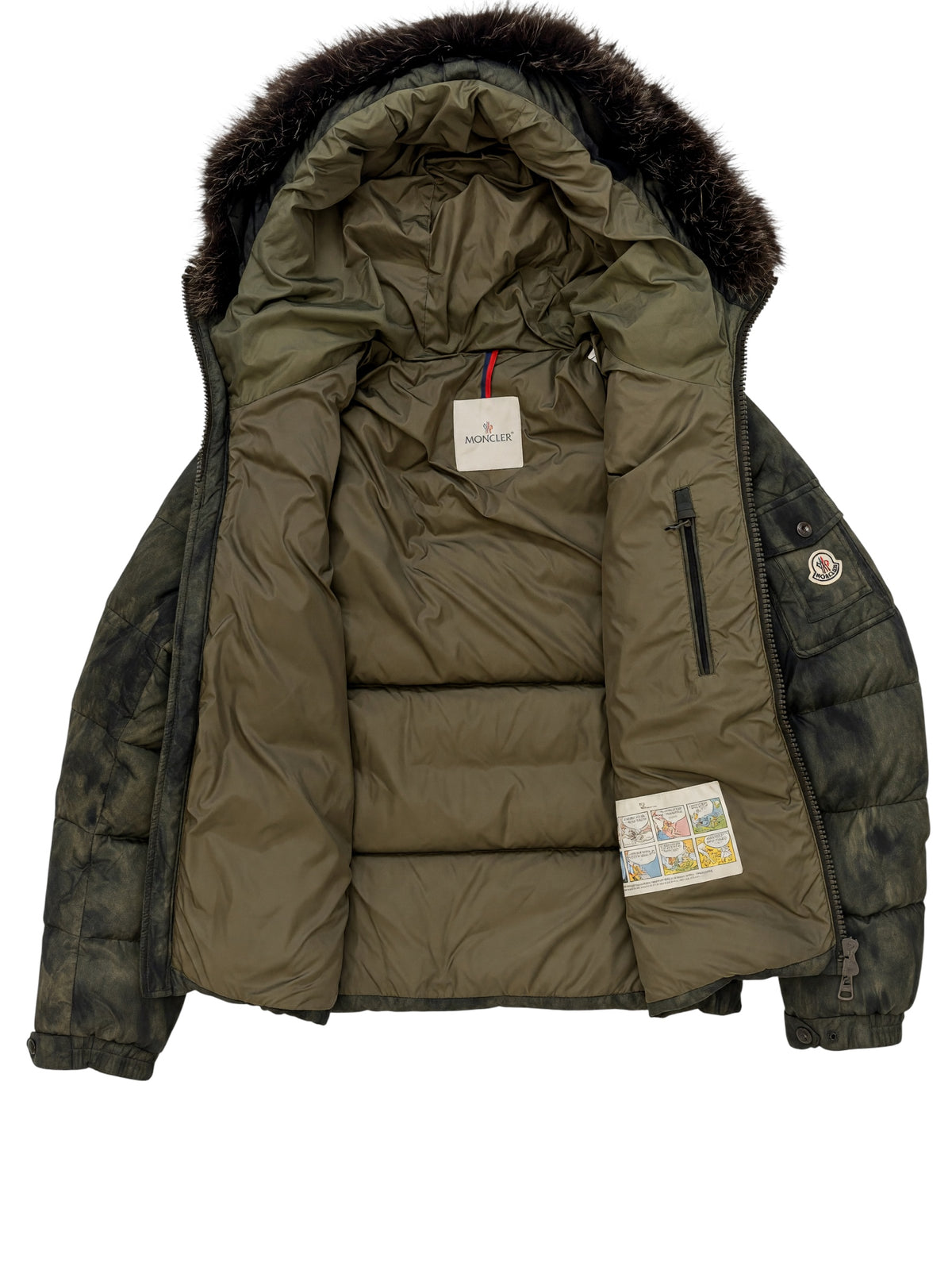 Moncler Fur Trim Byron Jacket Camouflage M