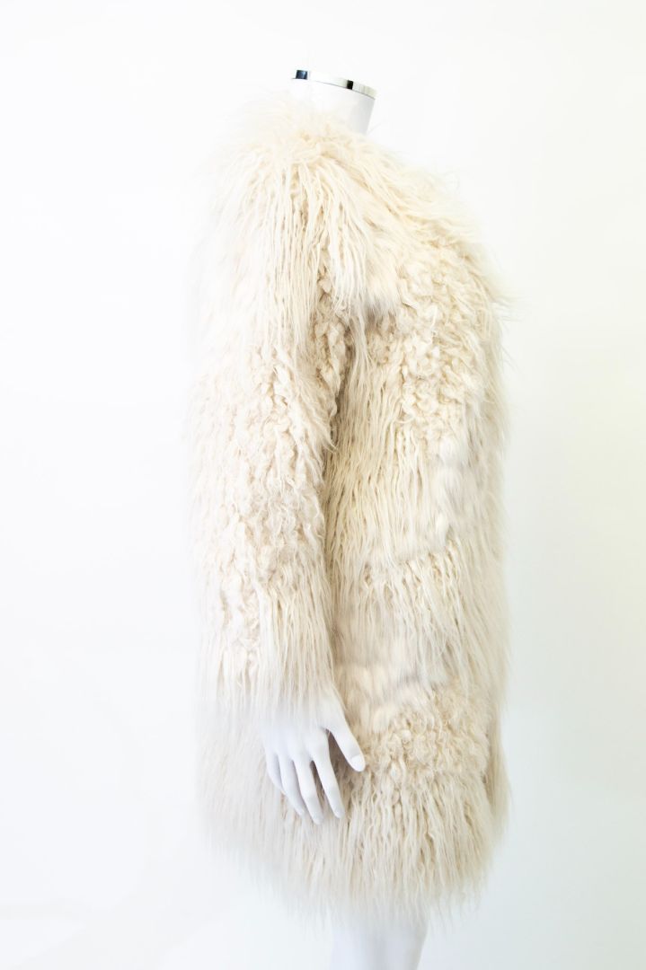 Zadig & Voltaire Faux Shearling Coat Cream M