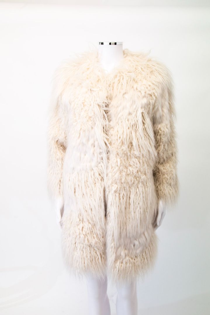 Zadig & Voltaire Faux Shearling Coat Cream M