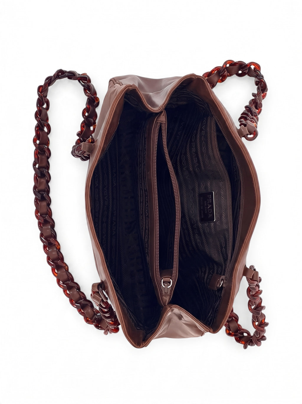 Prada Chain Strap Handbag Brown