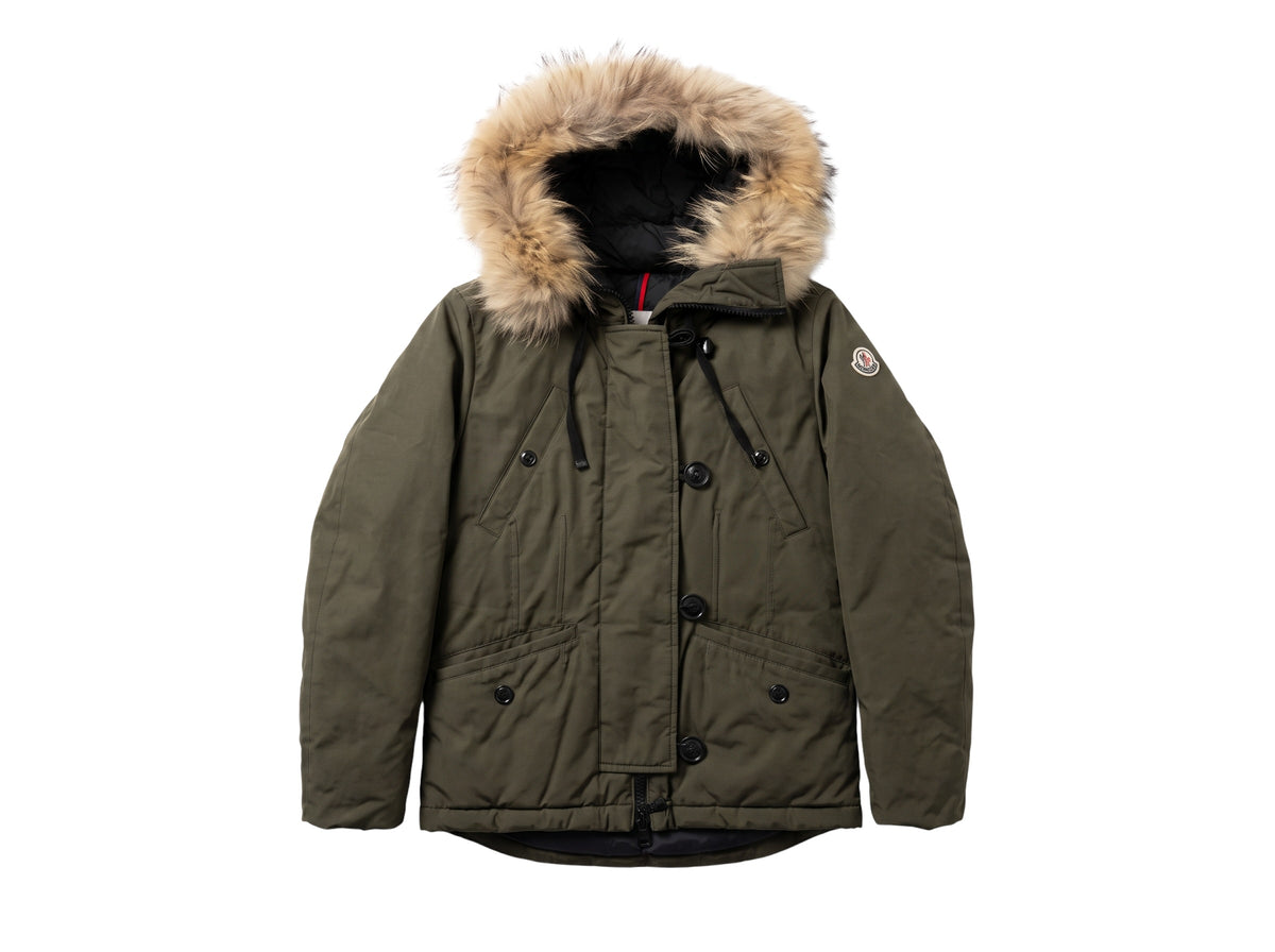 Moncler Fur Trim Jacket Khaki 8
