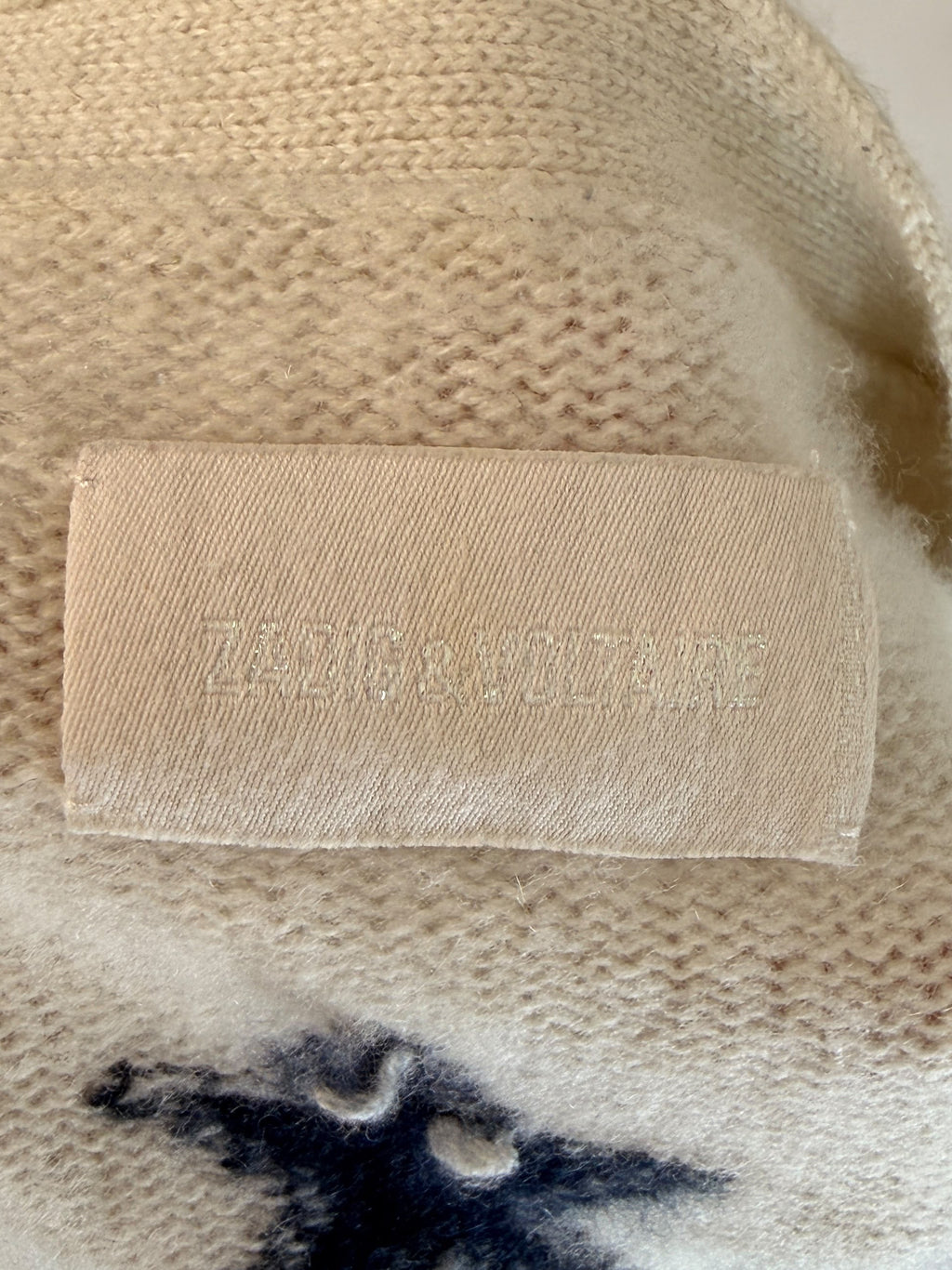 Zadig & Voltaire L/S Star Cardigan Cream/ Navy M