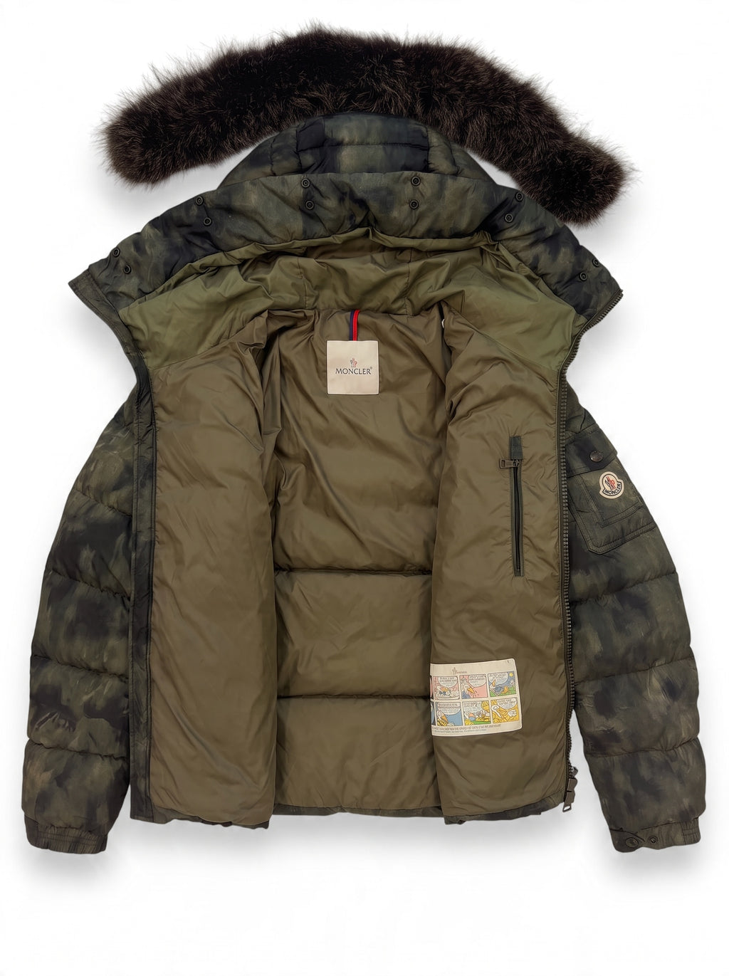 Moncler Fur Trim Byron Jacket Camouflage M