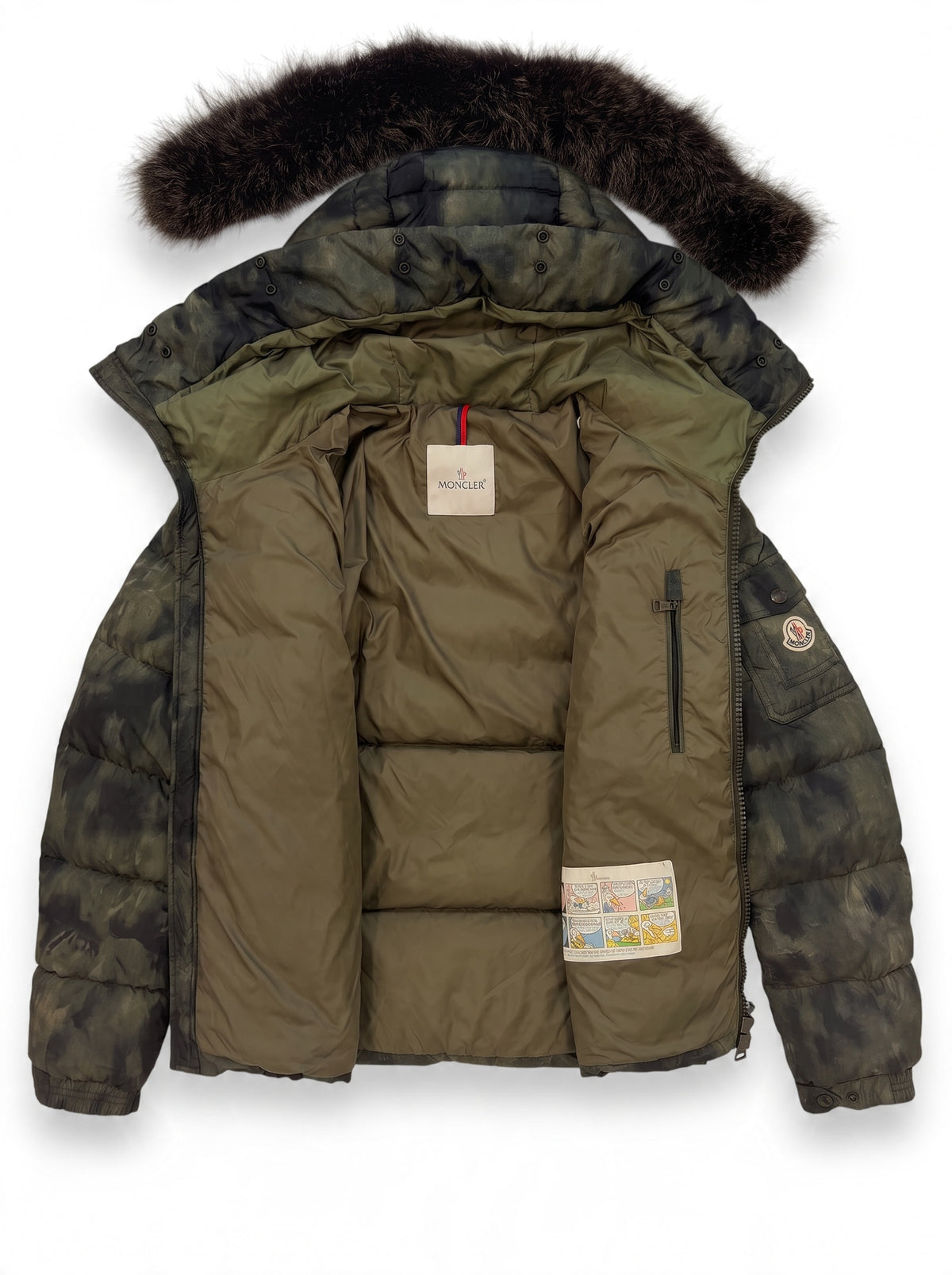 Moncler Fur Trim Byron Jacket Camouflage M