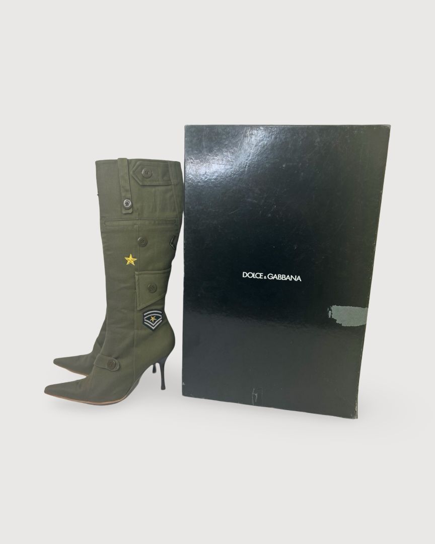 Dolce & Gabbana Army Boots Khaki 40