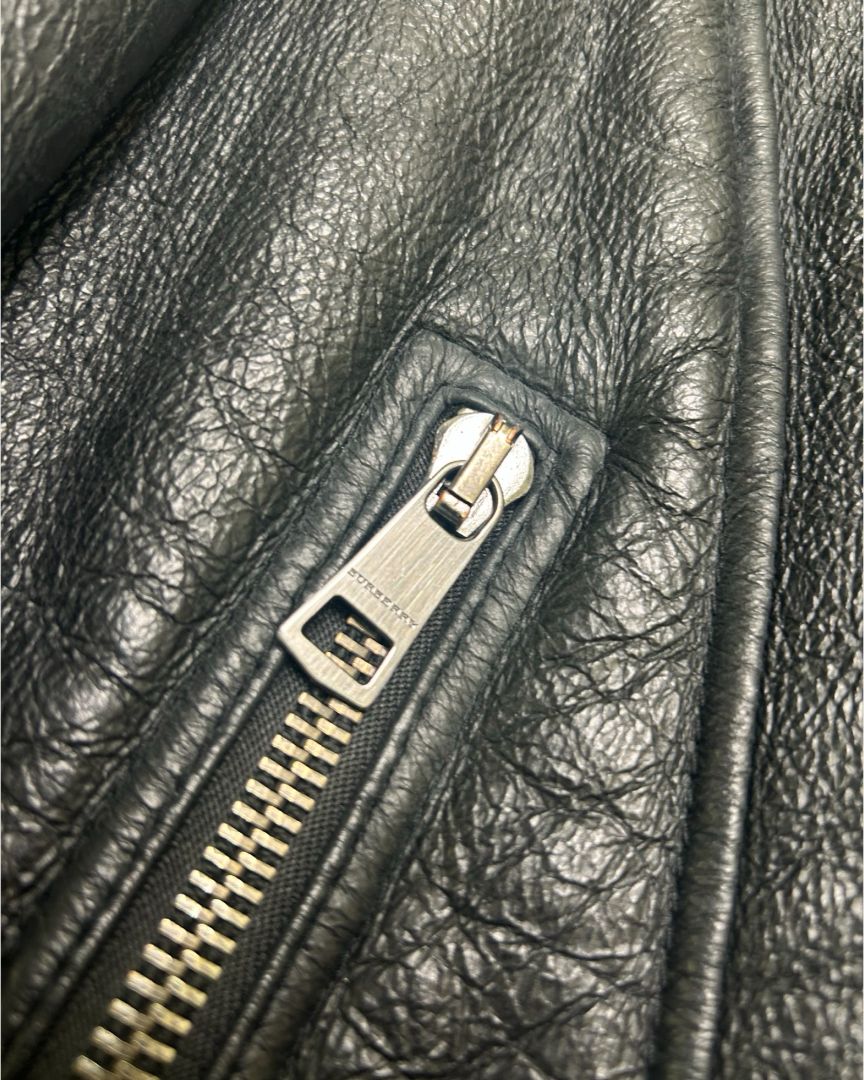 Black Burberry shearling jacket, 10